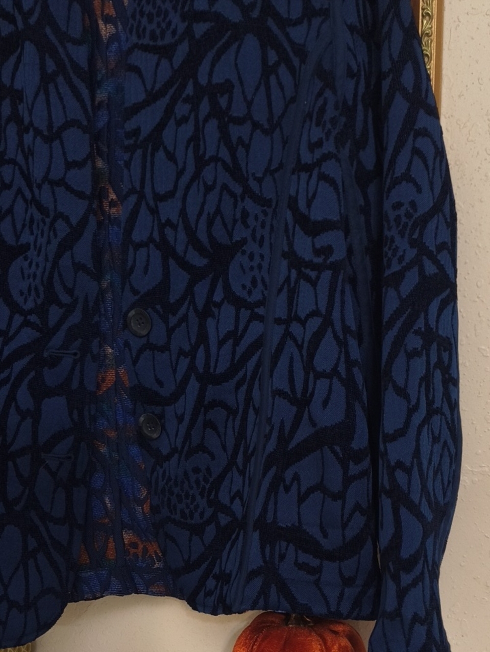 vintage reversible jacquard jacket rich abstract Office Y2k Large - Picture 10 of 10